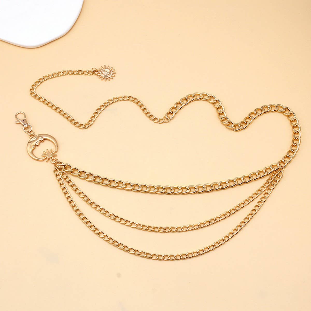 Layered Moon Chain Belt