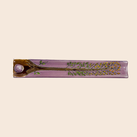 Handpainted Ceramic Incense Holder 9 inch L Tree of Life