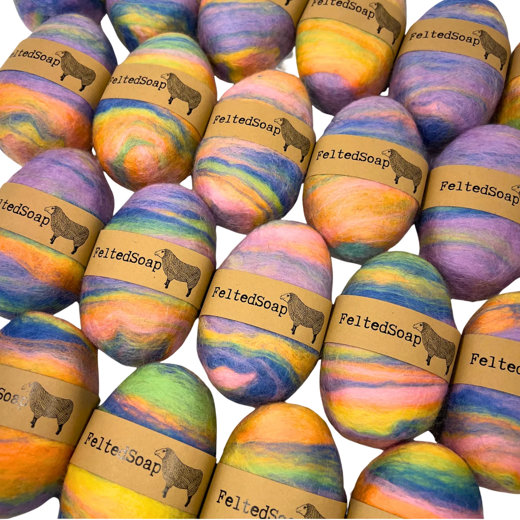 Pastel Rainbow Felted Soap