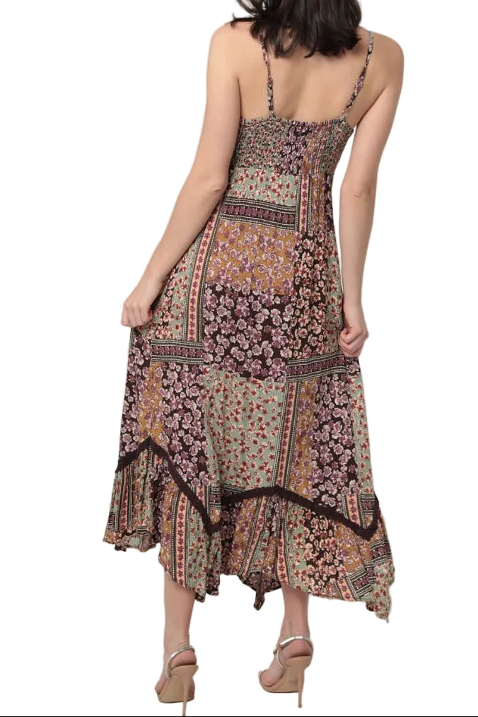 Lace Trim Maxi Dress