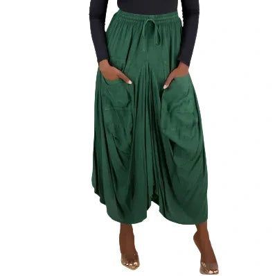 Acid Wash Skirt with Front Pockets