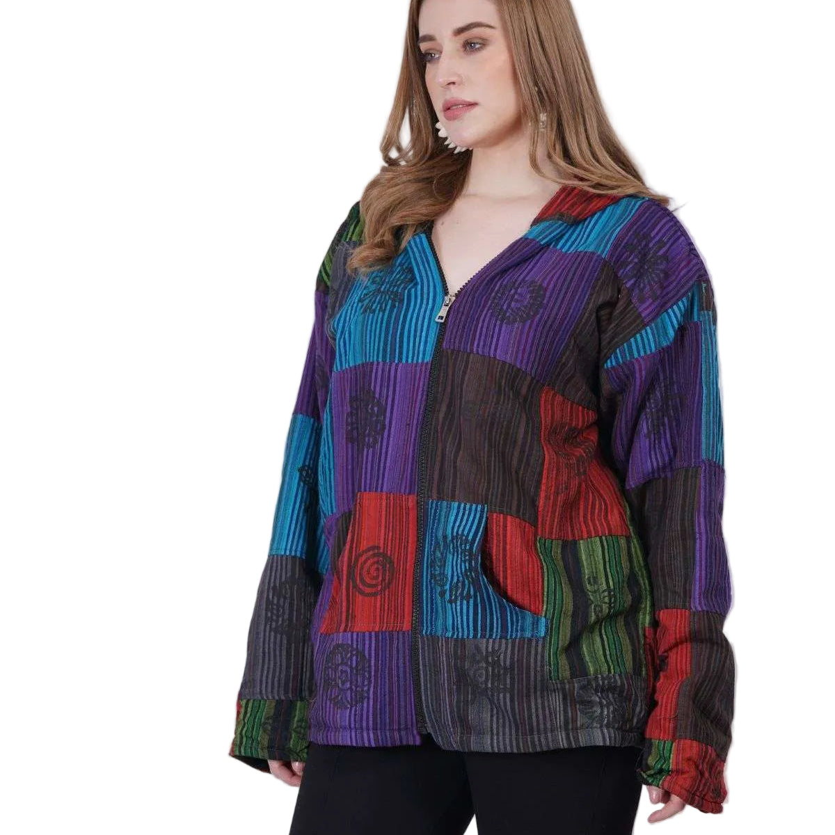 Nepali Hoodie Patchwork Jacket