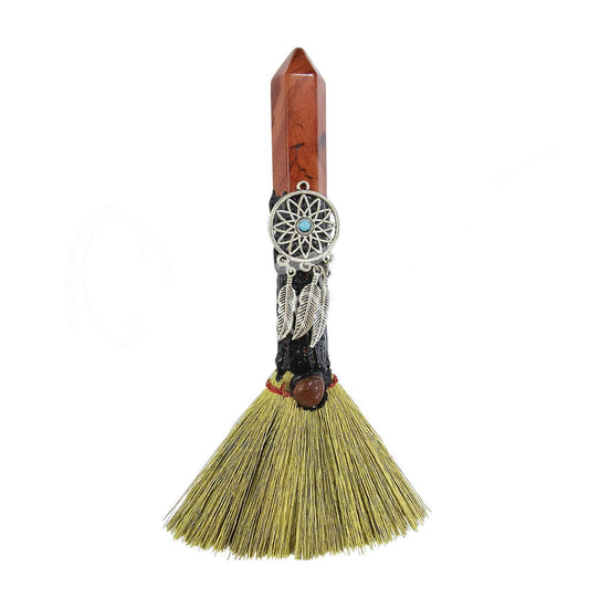 Red Jasper Point Altar Broom