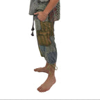 Hippie Cotton Patchwork  Men's Clam Digger Shorts