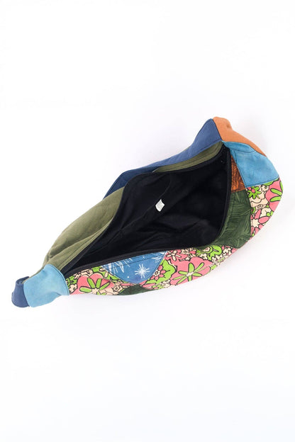 Patchwork Crescent Crossbody Bag