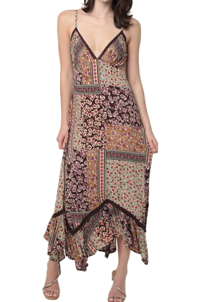 Lace Trim Maxi Dress