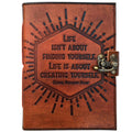 Life is About Creating Yourself Leather Journal