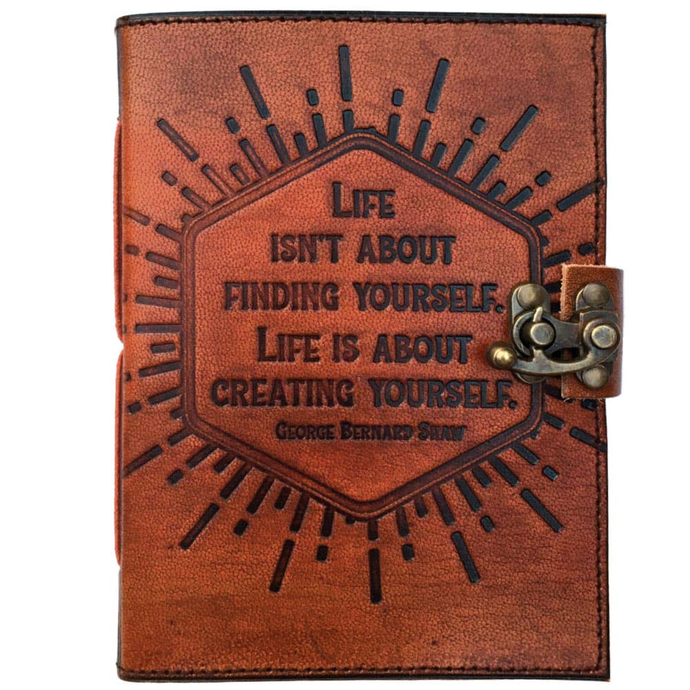 Life is About Creating Yourself Leather Journal