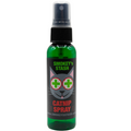 Green spray bottle labeled 'Smokey's Stash Catnip Spray' on a white background