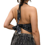 Reversible Boho Paisley Cotton Halter Bralette Top