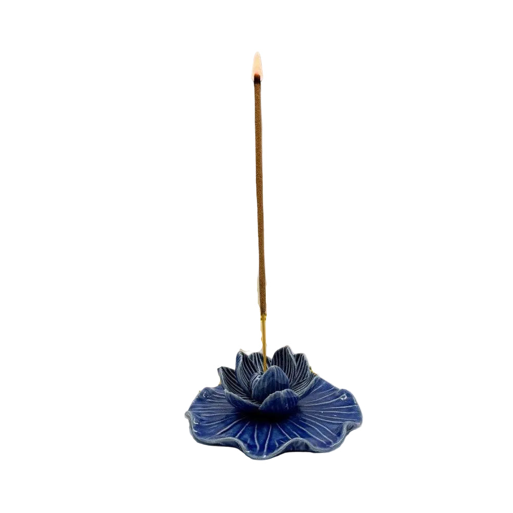 Ceramic Lotus Leaf Incense Holder