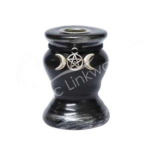 Ceramic Chime Candle Holder with Triple Moon Charm