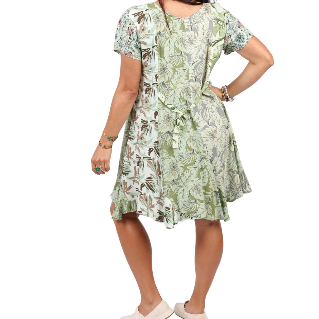 Short Summer Dress: Mint Meadow Patchwork