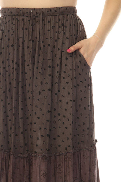 Celestial Patchwork Tiered Skirt