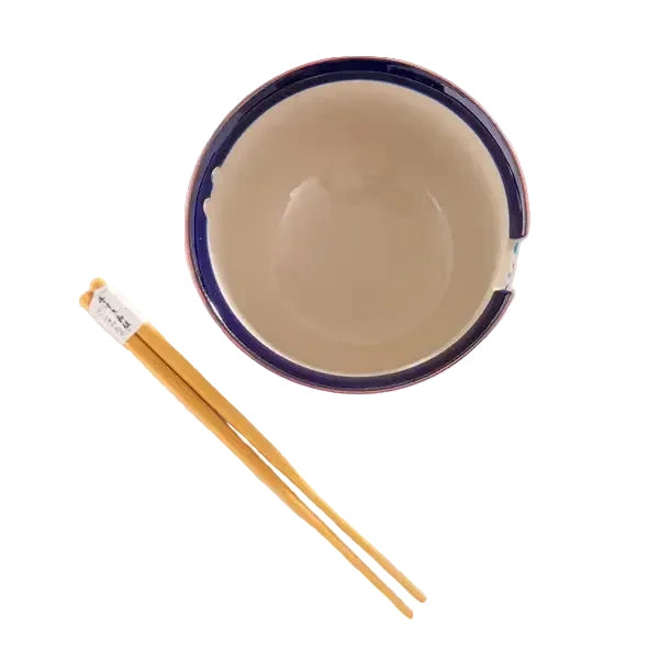 Koi Fish Design 18oz 5.25"D Bowl With Chopsticks Set
