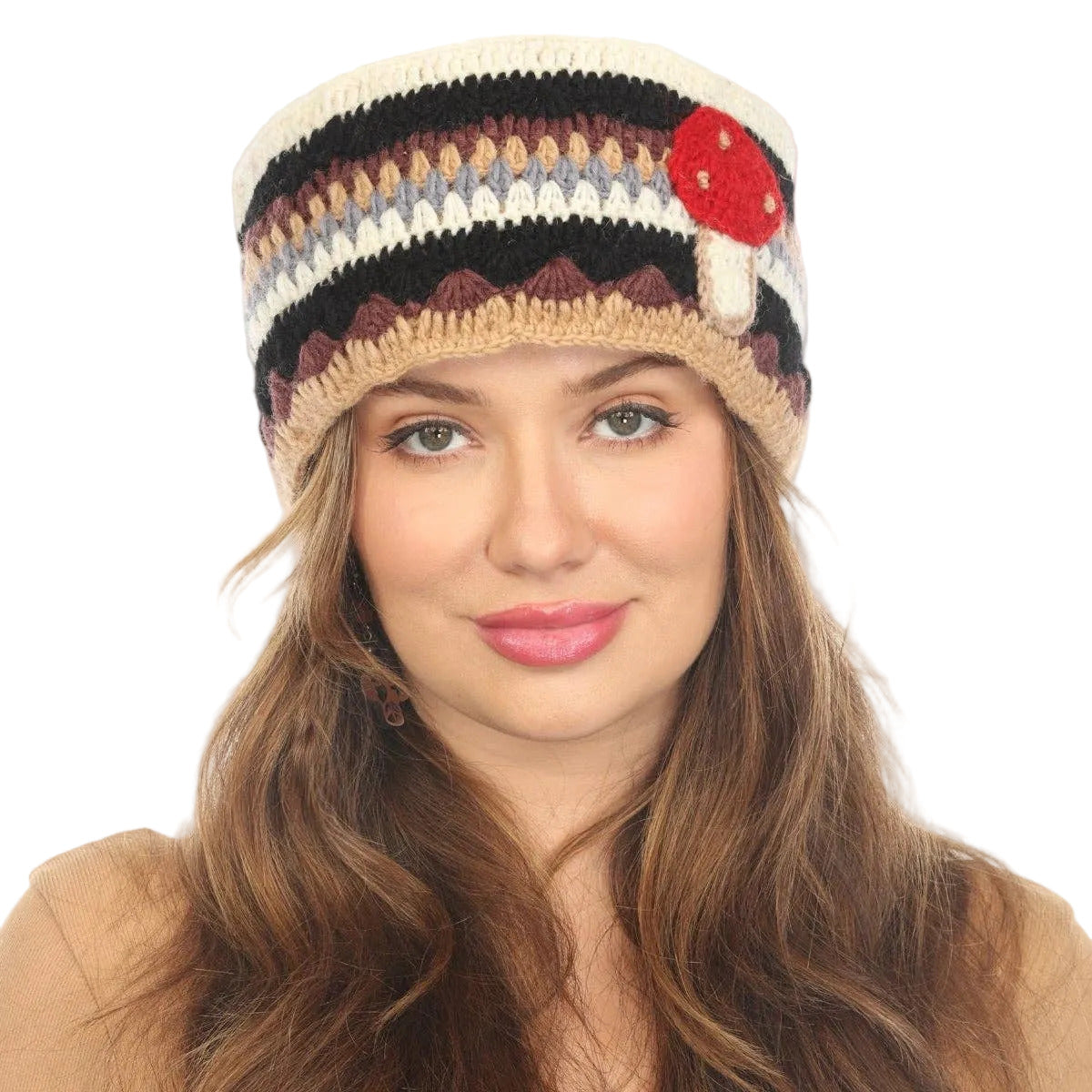 Woolen Motif Crocheted Headband