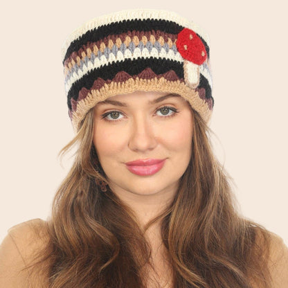 Woolen Motif Crocheted Headband