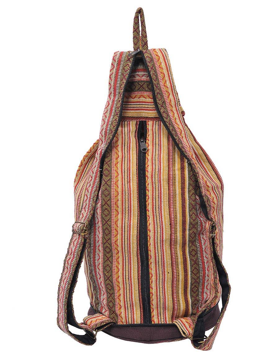 Multicolored Bohemian Hippie Boho Sling Hemp Backpack