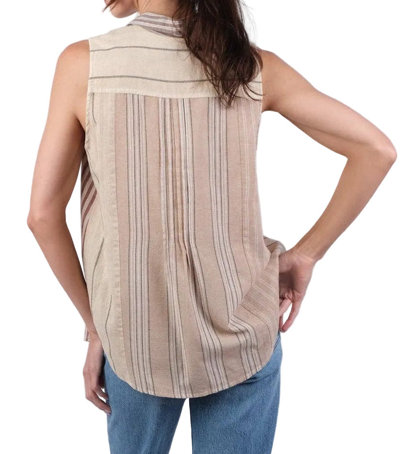 Warm Ethereal Stripes Vintage Collared Shirt