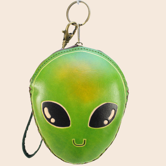 Alien Wristlet Leather Coin Purse