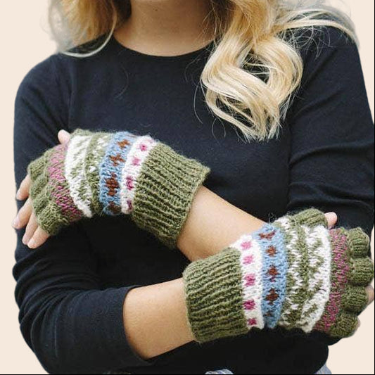 Winter Love Wool Unisex Arm Warmer Fingerless Gloves