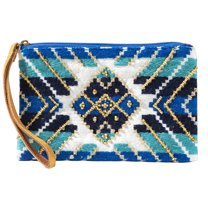 Handmade Blue Pattern Clutch
