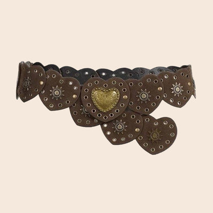 Heart Faux Leather Belt