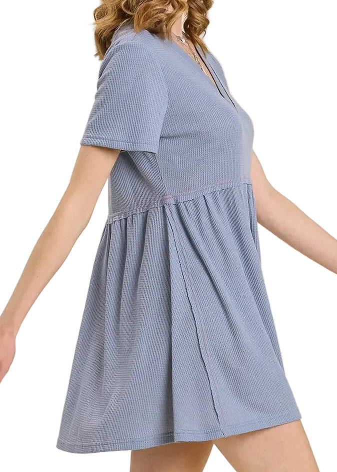 Waffle Knit Tunic Dress