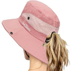 Outdoor UV Protection Packable Ponytail Hat