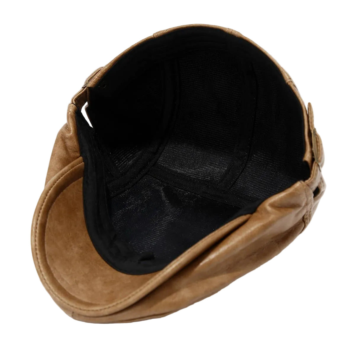 Vintage Leather Newsboy Beret Hat