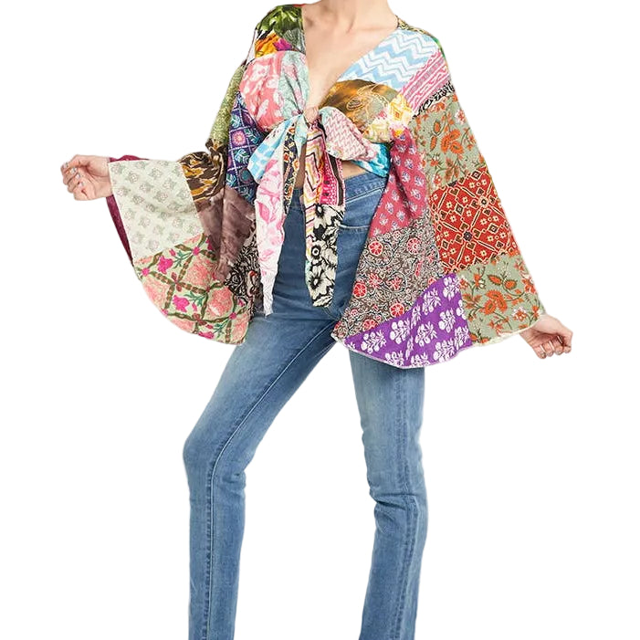 Patchwork Wrap Top