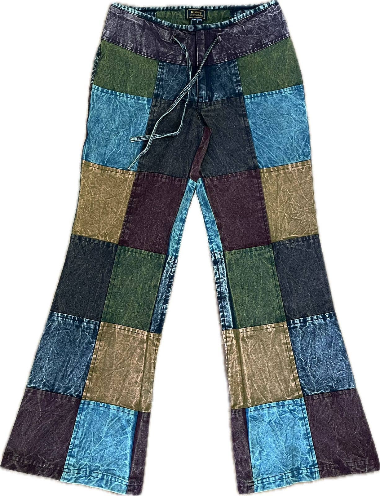 Cotton Patchwork Flare Pants