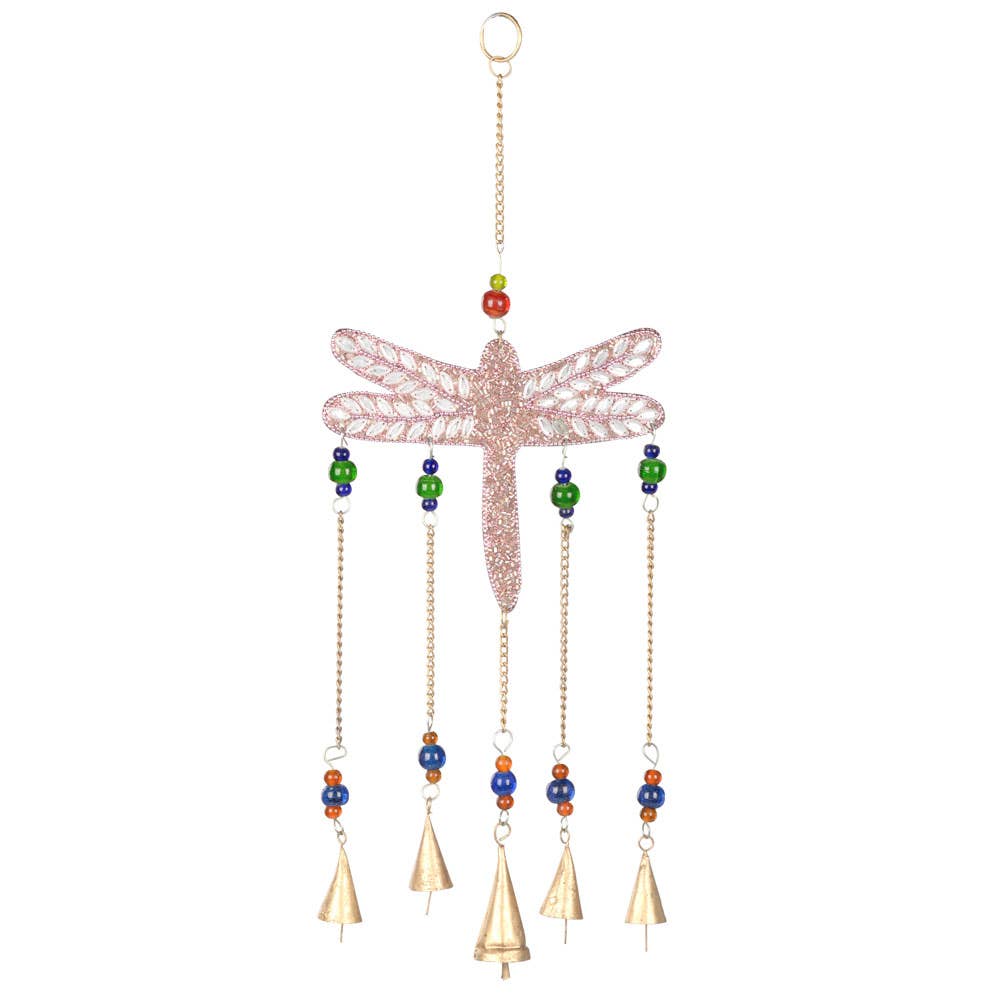 Mosaic Dragonfly Long Windchime With Bells