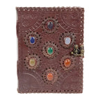 Leather and Chakra Stone Journal