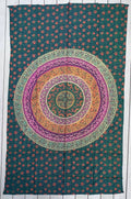 Green Floral Mandala Tapestry Wall Decor Beach Throw 80X50 Inches