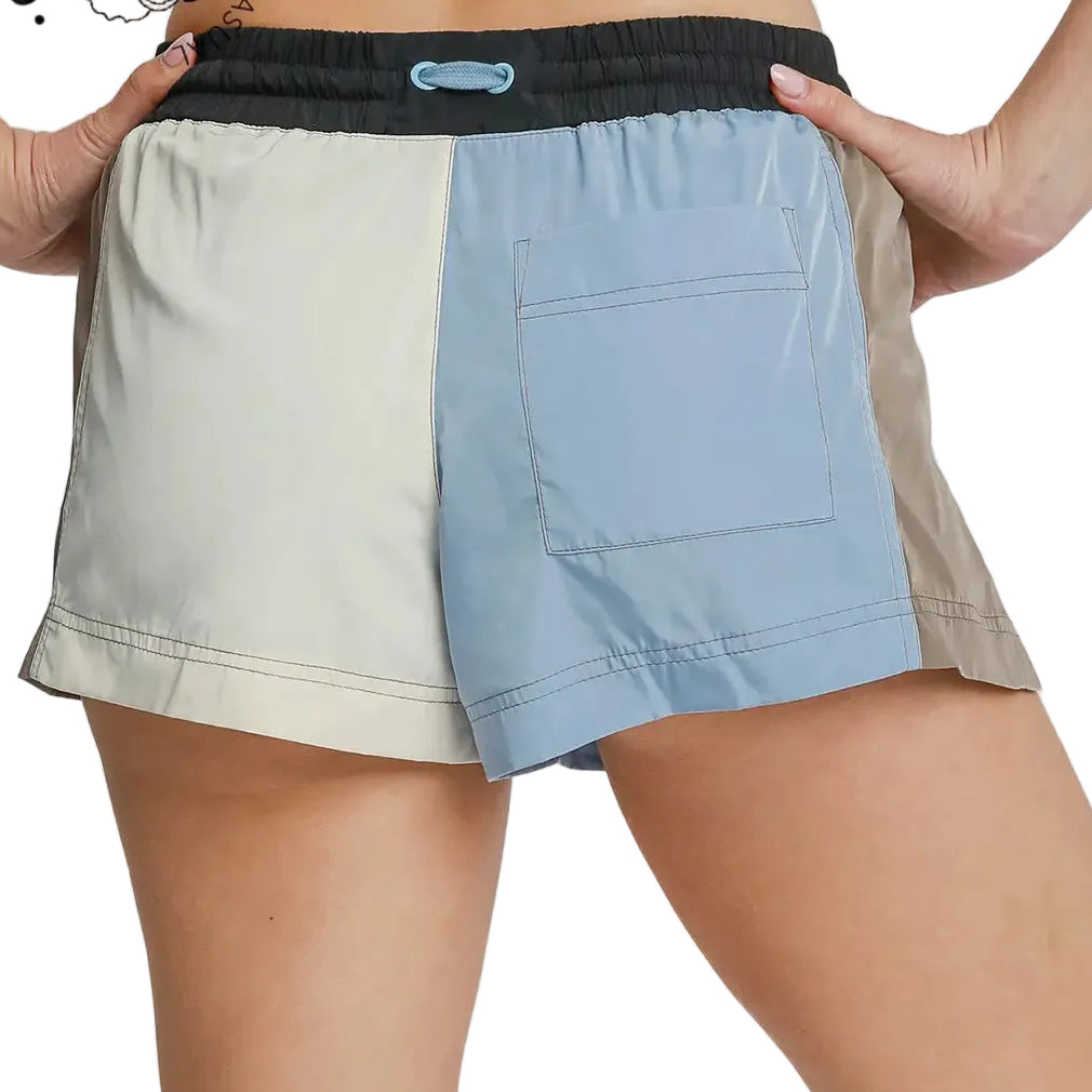 Windbreaker Short Shorts with Snap Buttons
