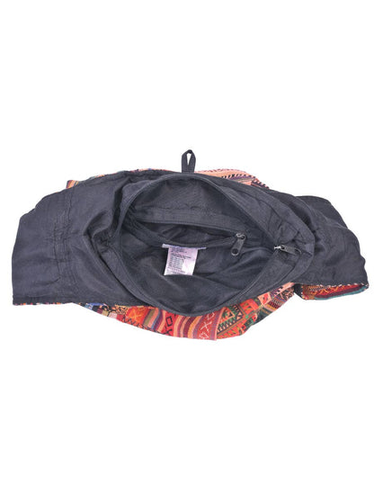 Patched Graphic Printed Cotton Hippie Hobo Bag