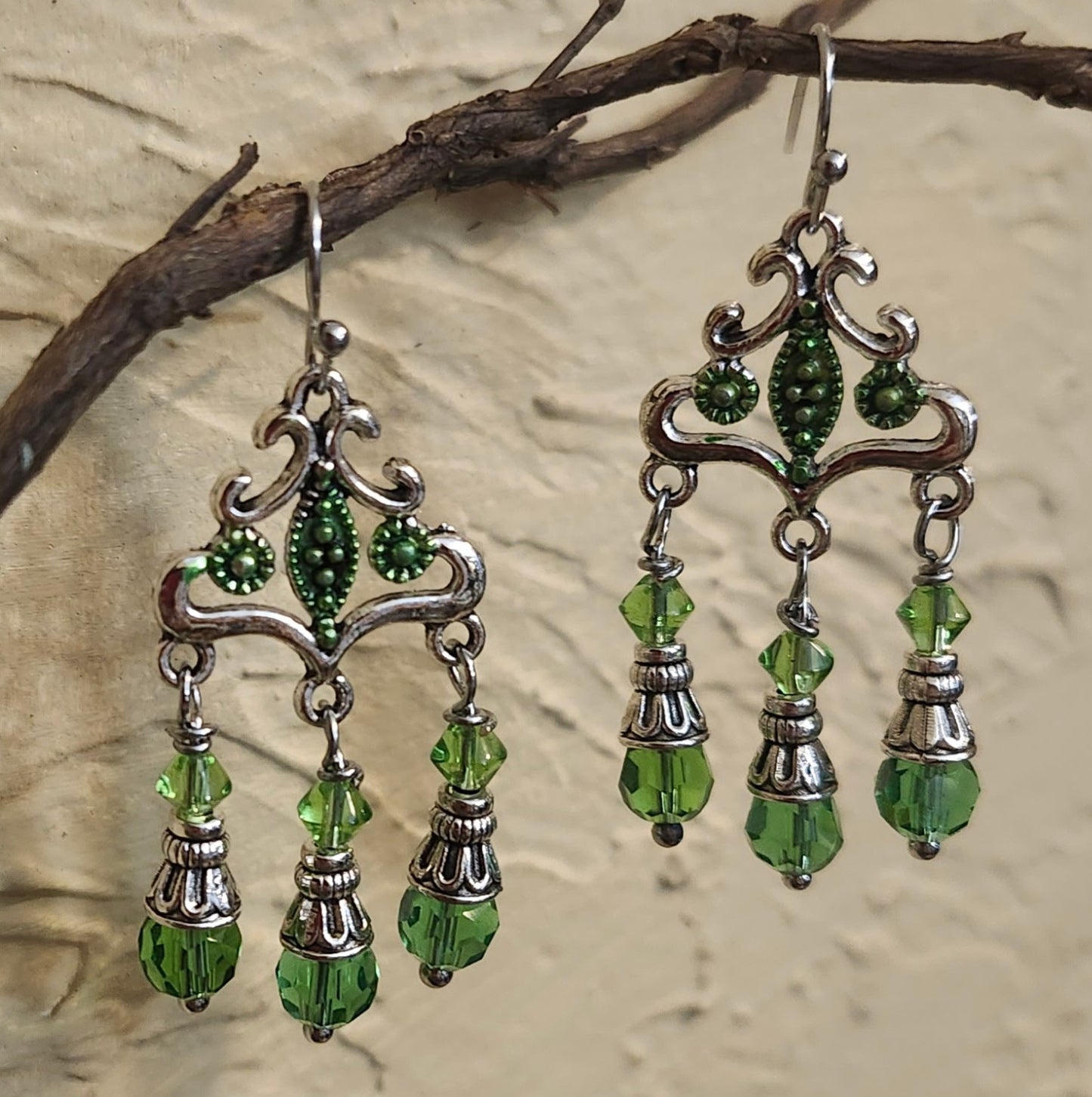 Green Chandelier Earrings