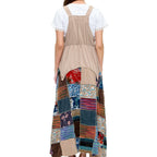 Overall Maxi Dress Patchwork Multicolor Skirt