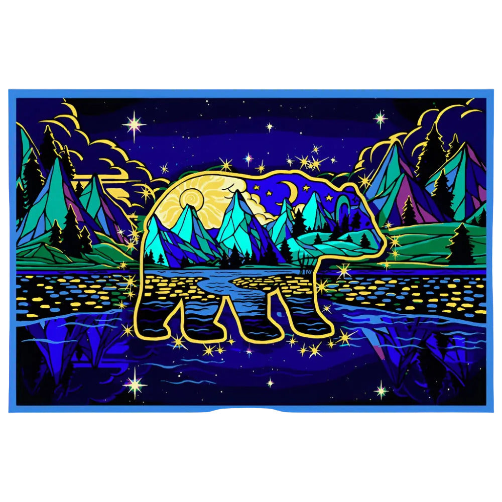 3D Celestial Bear Tapestry
