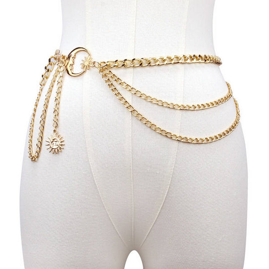 Layered Moon Chain Belt