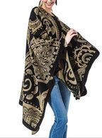 Black and Tan Mandala Kimono
