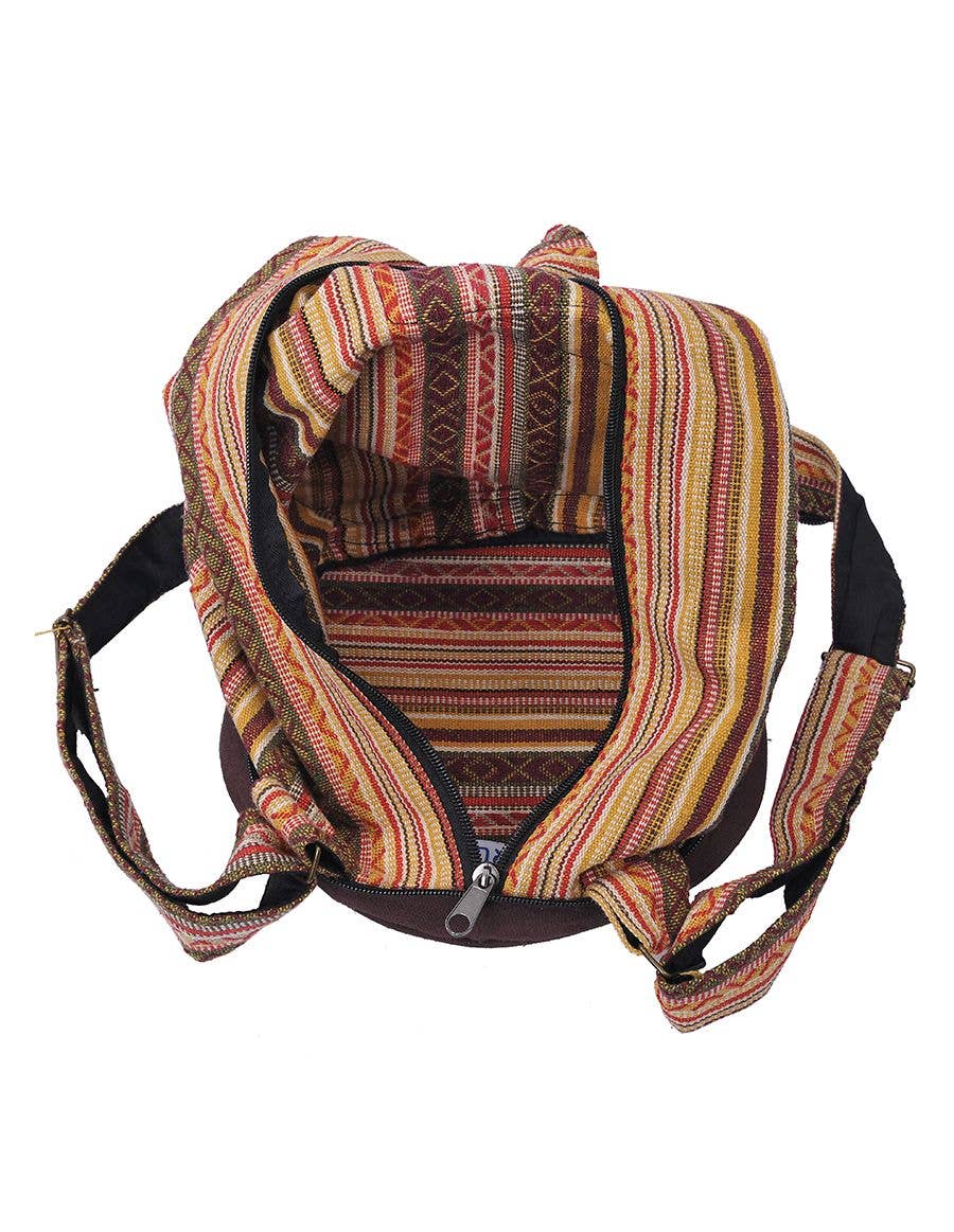 Multicolored Bohemian Hippie Boho Sling Hemp Backpack