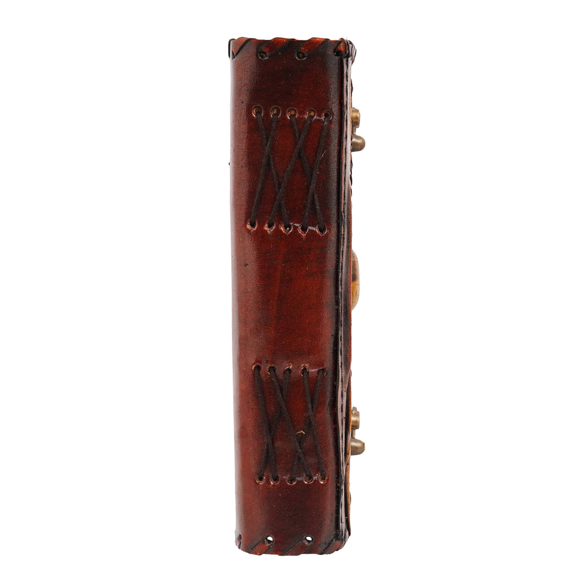 2 Tone Leather Embossed Journal with Tiger Eye Stone