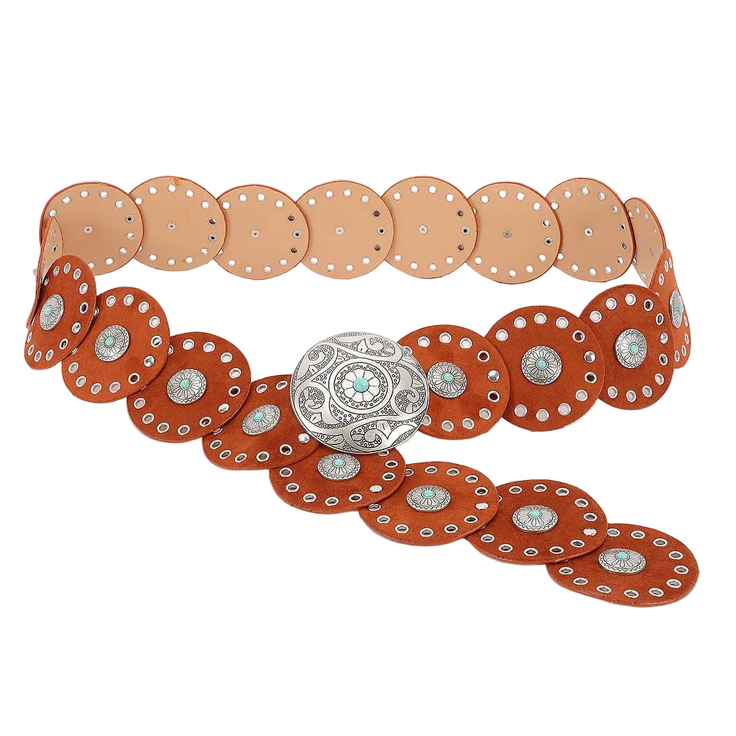 Faux Suede Disc Plus Size Belt