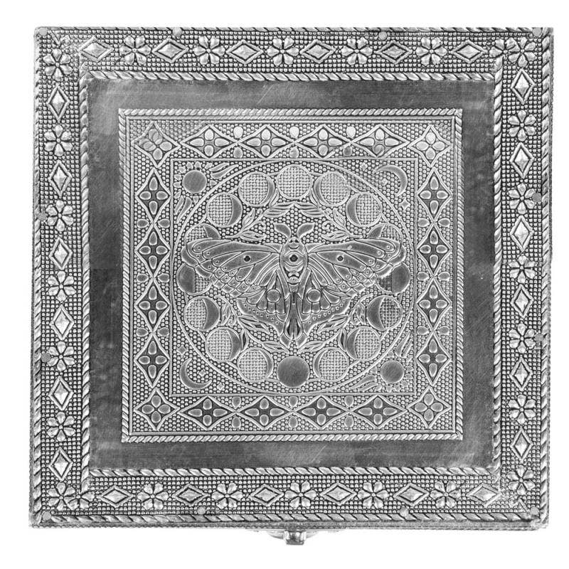 Silver Lunar Moth Tarot Box