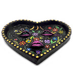 Heart Shaped Floral Face Flat Ashtray