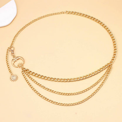 Layered Moon Chain Belt