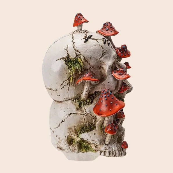 Skull With Mushrooms