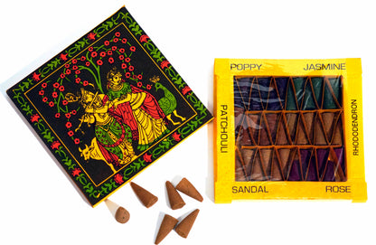 Namaste Incense Cone Gift Set – 36 Aromatic Cones, 6 Scents